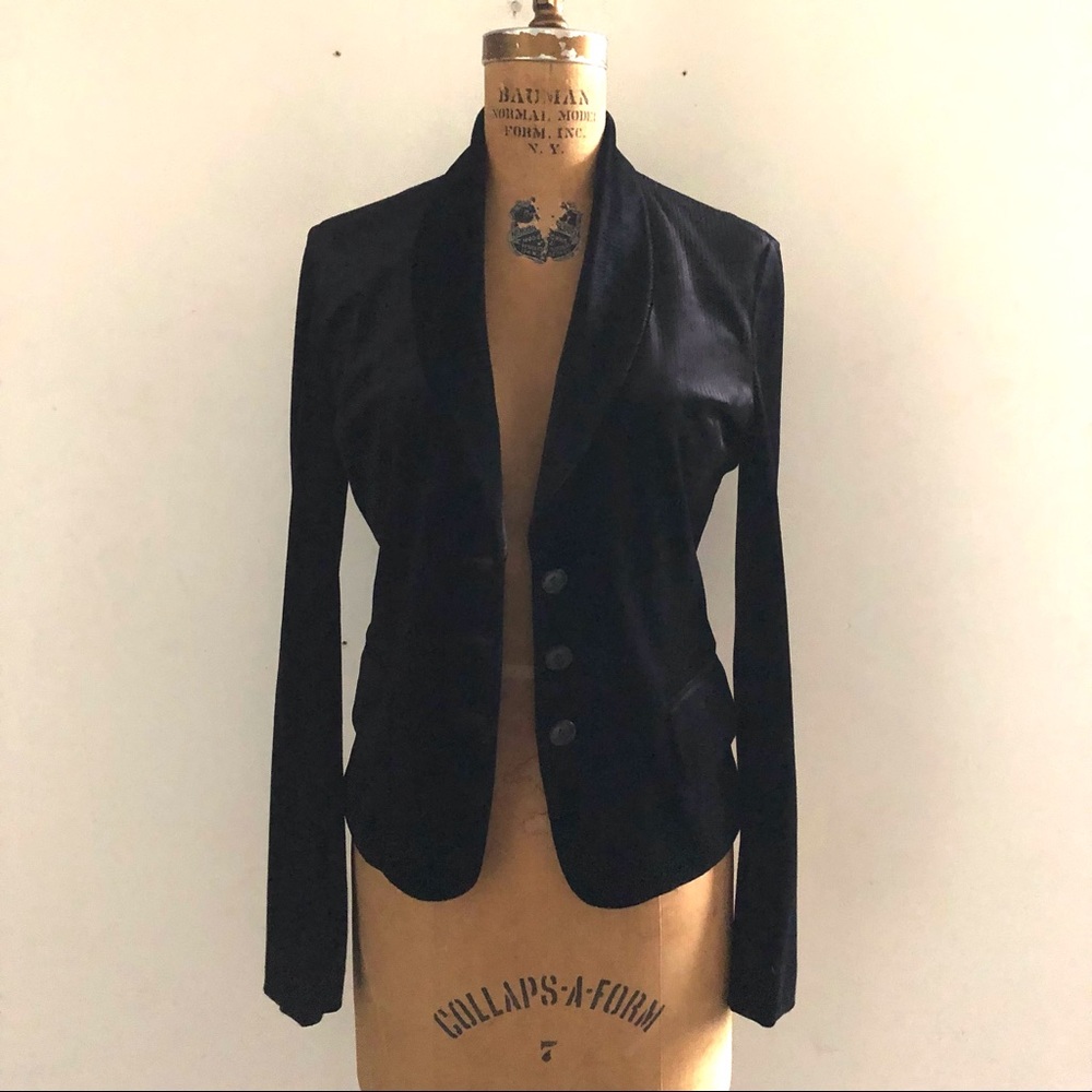 MICHAA] Velvet Stretching Blazer Basic Jacket